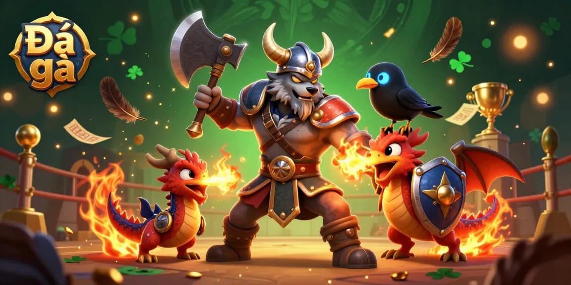 Experience intense Đá gà action in a vibrant cockfighting arena featuring dynamic characters and effects.