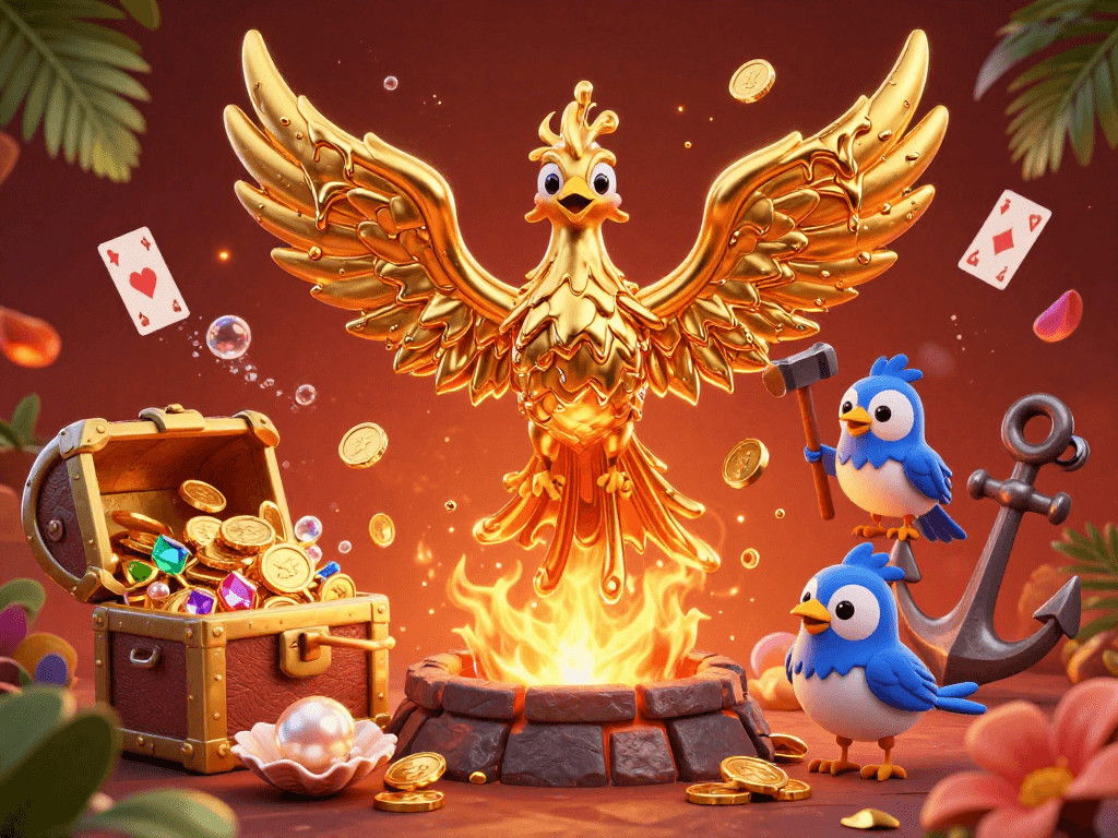 Experience thrilling gameplay at luongson with vibrant floating playing cards and golden treasures.