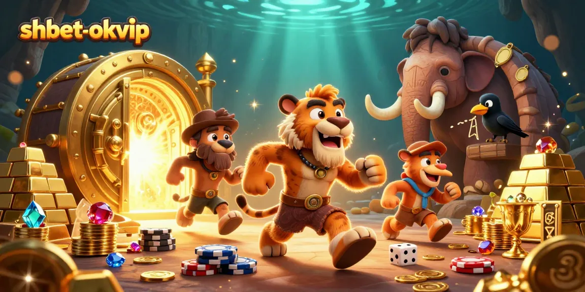 Spin the reels and win big with shbet-okvip in this vibrant prehistoric casino scene