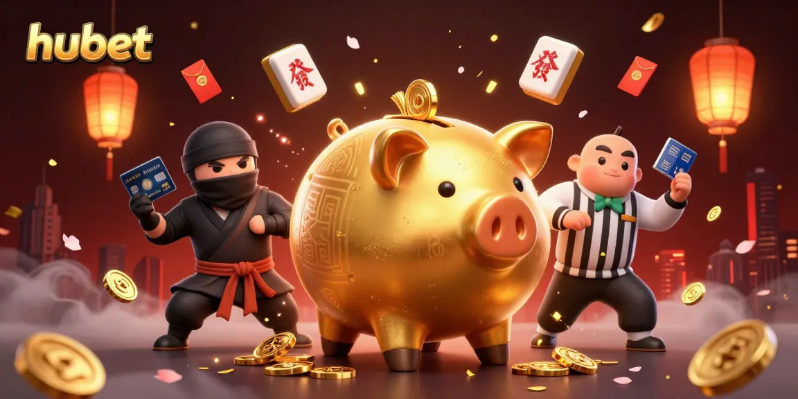Experience action and excitement with hubet's dynamic casino illustration showcasing victory and winning.