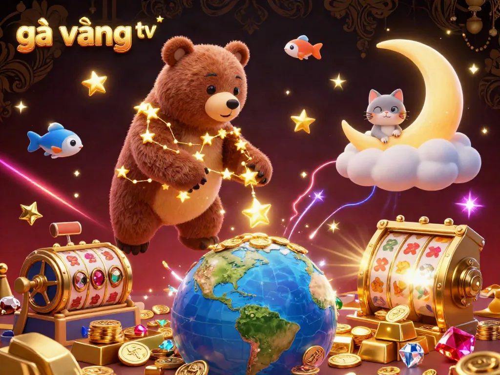Experience casino excitement with gà vàng tv enjoying dynamic gaming elements in a vibrant night sky.