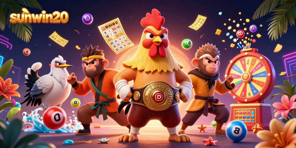 Win big with sunwin20 at the vibrant online lottery featuring colorful lottery balls and dynamic prizes.
