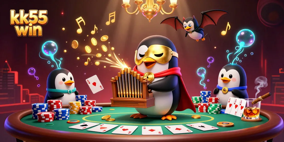 Experience thrilling gameplay at kk55 win with a vibrant 3D casino scene full of action and excitement.